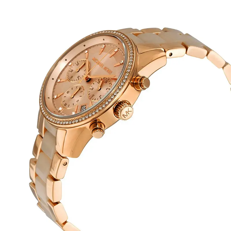 Michael Kors Ritz Rose Gold Dial Ladies Watch- MK6307